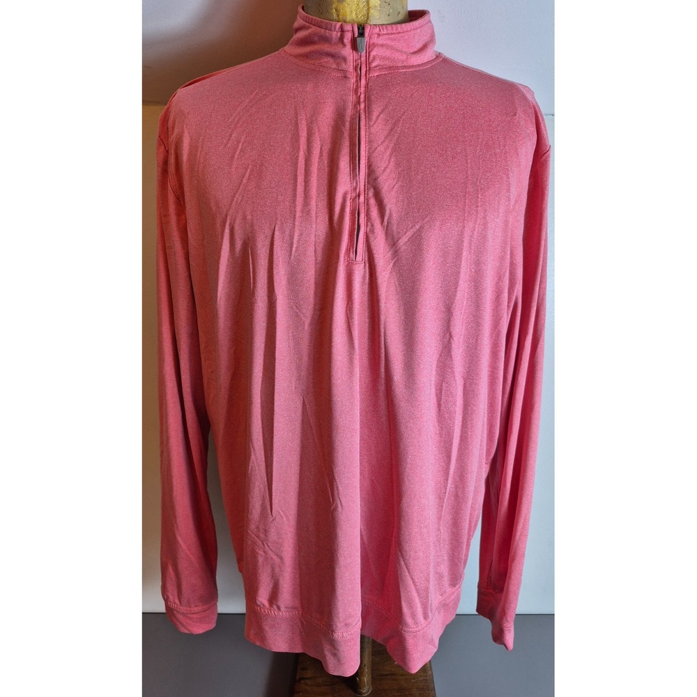 Johnnie-O Mens Quarter Zip Pullover Active Shirt Top Large Pink
